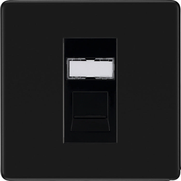 BG FFBRJ451 Flatplate Screwless RJ45 Single Data Outlet Socket - Matt Black - westbasedirect.com