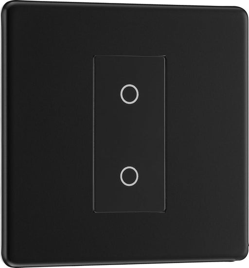 BG FFBTDM1B-K Flatplate Screwless 2-Way Master 200W Single Touch Dimmer Switch - Matt Black (Black) - westbasedirect.com