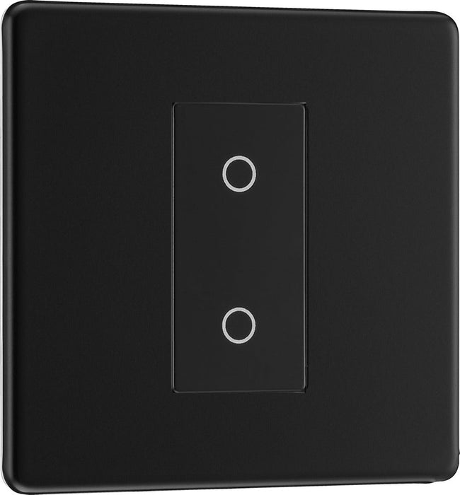 BG FFBTDM1B-K Flatplate Screwless 2-Way Master 200W Single Touch Dimmer Switch - Matt Black (Black) - westbasedirect.com