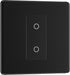 BG FFBTDM1B-K Flatplate Screwless 2-Way Master 200W Single Touch Dimmer Switch - Matt Black (Black) - westbasedirect.com