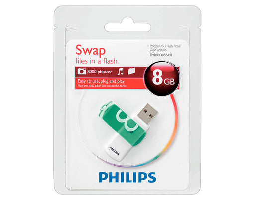 Philips USB 2.0 8GB Vivid Edition Green - westbasedirect.com