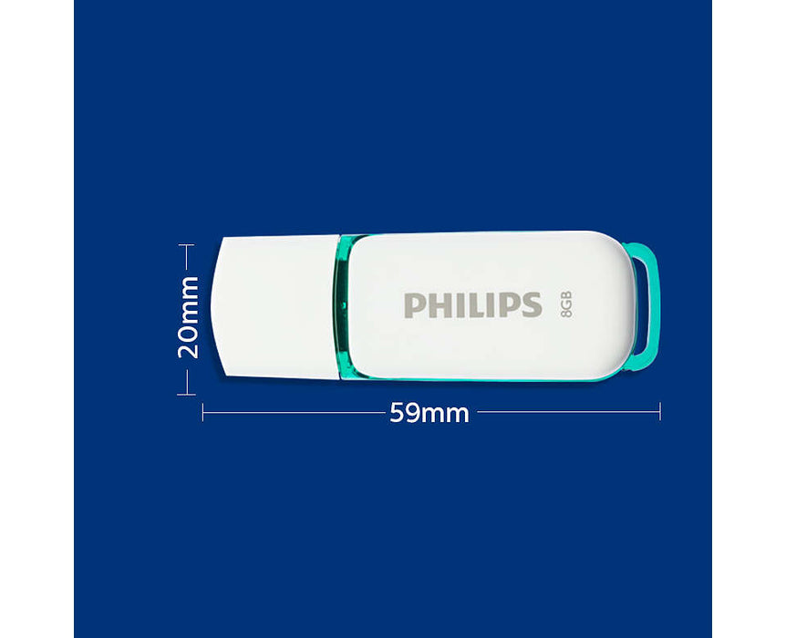 Philips USB 2.0 8GB Snow Edition Green - westbasedirect.com