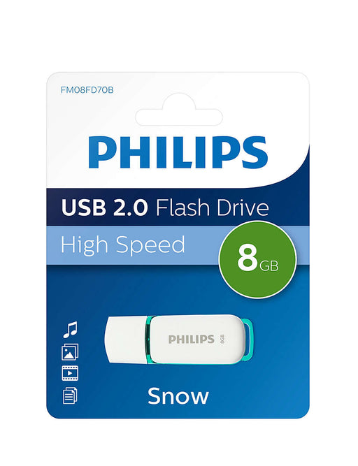 Philips USB 2.0 8GB Snow Edition Green - westbasedirect.com