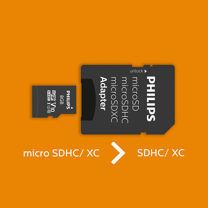 Philips Micro SDHC Card 8GB Class 10 UHS-I U1 incl. Adapter - westbasedirect.com