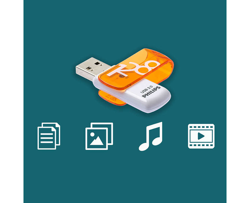 Philips USB 3.0 128GB Vivid Edition Orange - westbasedirect.com