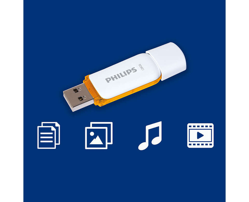 Philips USB 2.0 128GB Snow Edition Orange - westbasedirect.com