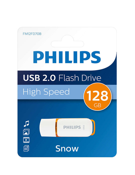 Philips USB 2.0 128GB Snow Edition Orange - westbasedirect.com