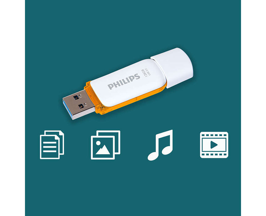 Philips USB 3.0 128GB Snow Edition Orange - westbasedirect.com