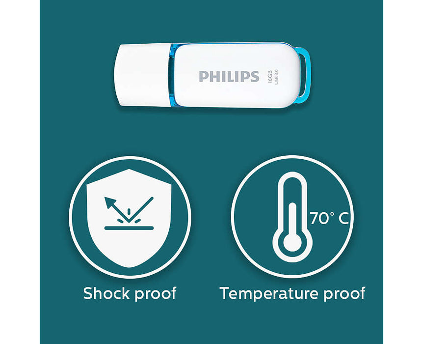 Philips USB 3.0 16GB Snow Edition Blue - westbasedirect.com