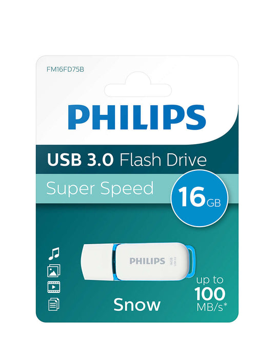 Philips USB 3.0 16GB Snow Edition Blue - westbasedirect.com