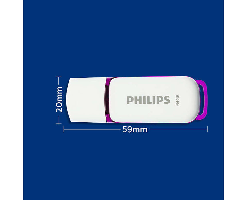 Philips USB 2.0 64GB Snow Edition Purple - westbasedirect.com