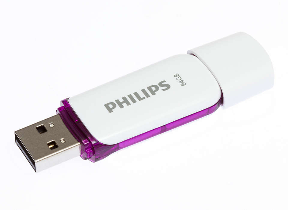 Philips USB 2.0 64GB Snow Edition Purple - westbasedirect.com