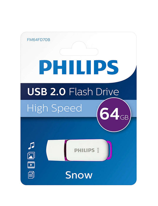 Philips USB 2.0 64GB Snow Edition Purple - westbasedirect.com