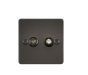 Knightsbridge FP0140GM Flat Plate TV & SAT TV Outlet (Isolated) - Gunmetal - westbasedirect.com