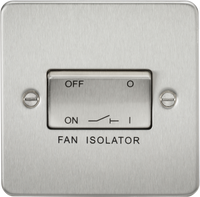 Knightsbridge FP1100BC Flat Plate 10AX 3 Pole Fan Isolator Switch - Brushed Chrome