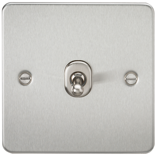 Knightsbridge FP12TOGBC Flat Plate 10AX 1G Intermediate Toggle Switch - Brushed Chrome - westbasedirect.com