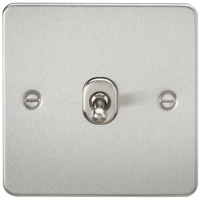 Knightsbridge FP12TOGBC Flat Plate 10AX 1G Intermediate Toggle Switch - Brushed Chrome - westbasedirect.com