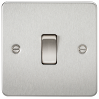 Knightsbridge FP2000BC Flat Plate 10AX 1G 2 Way Switch - Brushed Chrome