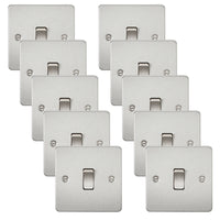 Knightsbridge FP2000BCx10 Flat Plate 10AX 1G 2 Way Switch - Brushed Chrome (10 Pack)