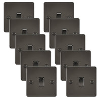 Knightsbridge FP2000GMx10 Flat Plate 10AX 1G 2 Way Switch - Gunmetal (10 Pack)