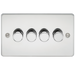 Knightsbridge FP2164PC Flat Plate 4G 2 Way Dimmer 60-400W - Polished Chrome - westbasedirect.com