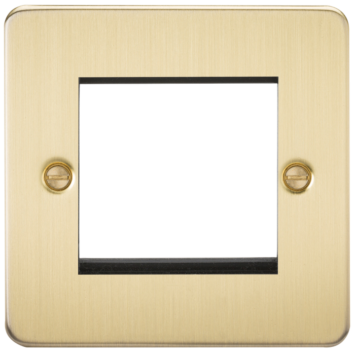 Knightsbridge FP2GBB Flat Plate 2G Modular Faceplate - Brushed Brass - westbasedirect.com