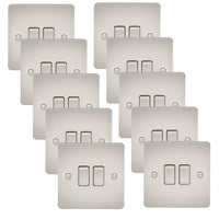 Knightsbridge FP3000PLx10 Flat Plate 10AX 2G 2-Way Switch - Pearl (10 Pack)