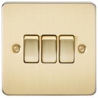 Knightsbridge FP4000BB Flat Plate 10AX 3G 2-Way Switch - Brushed Brass