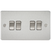 Knightsbridge FP4100BC Flat Plate 10AX 4G 2-Way Switch - Brushed Chrome - westbasedirect.com