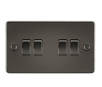 Knightsbridge FP4100GM Flat Plate 10AX 4G 2-Way Switch - Gunmetal