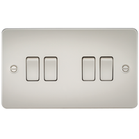 Knightsbridge FP4100PL Flat Plate 10AX 4G 2-Way Switch - Pearl