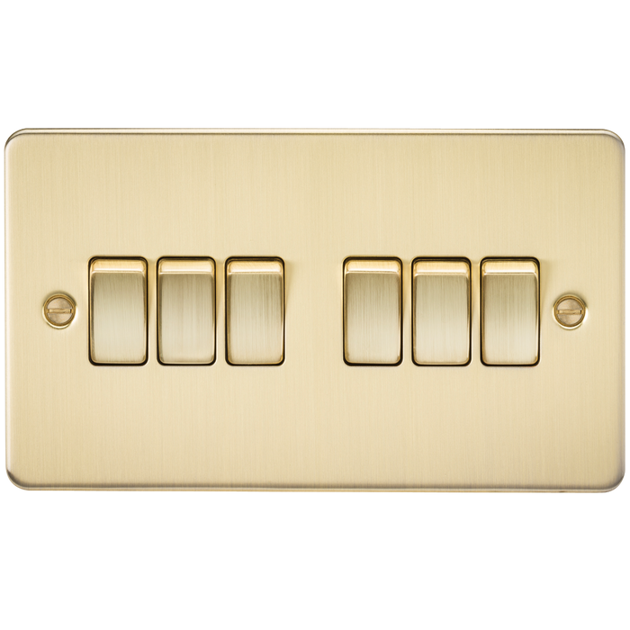 Knightsbridge FP4200BB Flat Plate 10AX 6G 2-Way Switch - Brushed Brass - westbasedirect.com