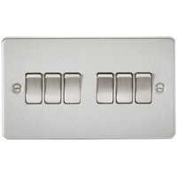 Knightsbridge FP4200BC Flat Plate 10AX 6G 2-Way Switch - Brushed Chrome