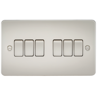 Knightsbridge FP4200PL Flat Plate 10AX 6G 2-Way Switch - Pearl