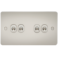 Knightsbridge FP4TOGPL Flat Plate 10AX 4G 2-Way Toggle Switch - Pearl