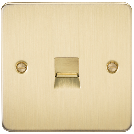 Knightsbridge FP7300BB Flat Plate Telephone Master Socket - Brushed Brass - westbasedirect.com