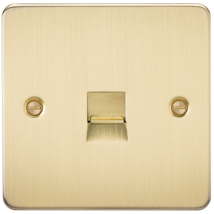 Knightsbridge FP7300BB Flat Plate Telephone Master Socket - Brushed Brass - westbasedirect.com