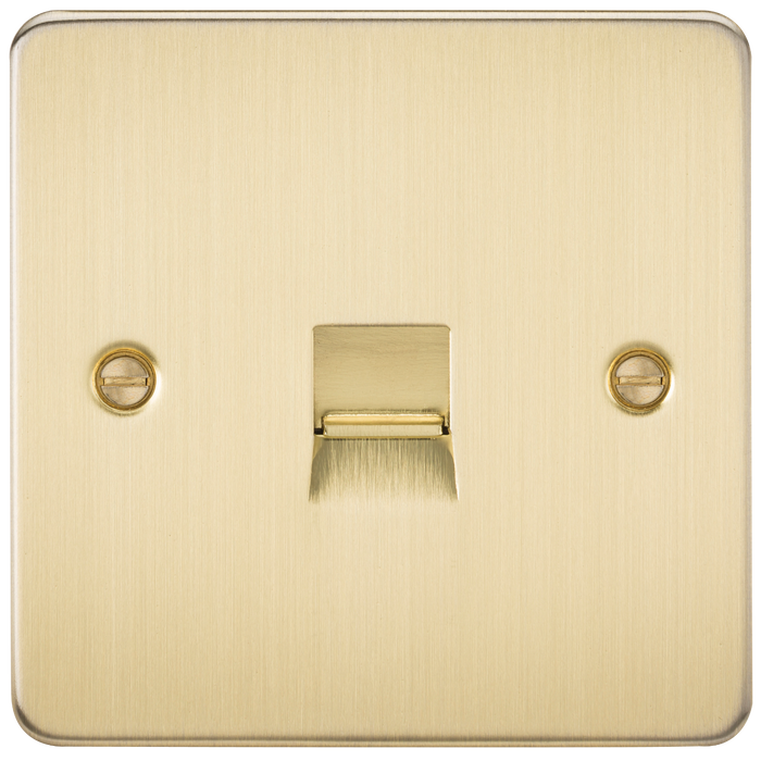 Knightsbridge FP7400BB Flat Plate Telephone Extension Socket - Brushed Brass - westbasedirect.com