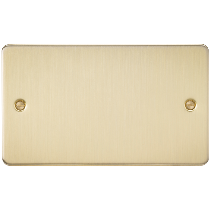 Knightsbridge FP8360BB Flat Plate 2G Blanking Plate - Brushed Brass - westbasedirect.com