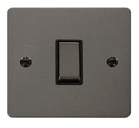 Click Define FPBN411BK Flat Plate 10AX Ingot 1-Gang 2-Way Plate Switch - Black Nickel (Black)