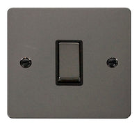 Click Define FPBN425BK Flat Plate 10AX Ingot 1-Gang Intermediate Plate Switch - Black Nickel (Black)