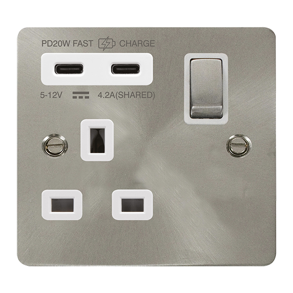 Buy Click Define FPBS595WH Flat Plate 'Ingot' 13A 1 Gang Switched ...