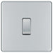 BG FPC12 Flatplate Screwless Single Light Switch 10A - Polished Chrome (5 Pack) - westbasedirect.com