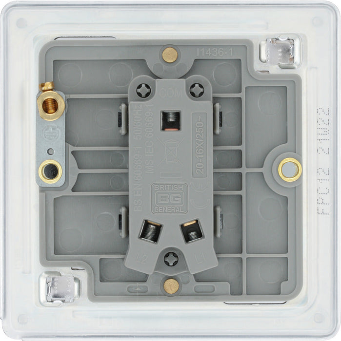 BG FPC12 Flatplate Screwless Single Light Switch 10A - Polished Chrome (5 Pack) - westbasedirect.com
