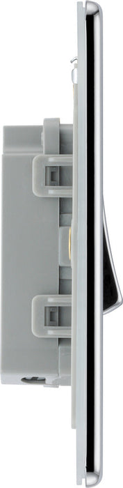 BG FPC12 Flatplate Screwless Single Light Switch 10A - Polished Chrome - westbasedirect.com