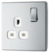 BG FPC21W Flatplate Screwless Single Socket 13A - White Insert - Polished Chrome (5 Pack) - westbasedirect.com