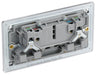 BG FPC22G Flatplate Screwless Double Socket 13A - Grey Insert - Polished Chrome - westbasedirect.com