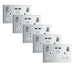 BG FPC22U3W Flatplate Screwless Double Socket + 2x USB - White Insert - Polished Chrome (5 Pack) - westbasedirect.com