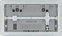 BG FPC22UAC22G Flatplate Screwless 13A Double Switched Power Socket + USB A+C (22W) - Polished Chrome + Grey Insert - westbasedirect.com