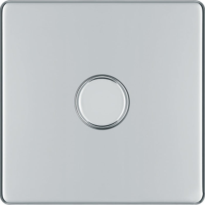 BG FPC81 Flatplate Screwless 2-Way Single Trailing Edge Dimmer Push On/Off - Polished Chrome - westbasedirect.com